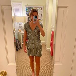 Sequin Short Sleeve Parker Dress